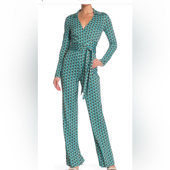 Shelby printed WAIST TIE SILK JUMPSUIT DIANE VON FURSTENBERG - Picture 6 of 12